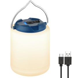 BOBKID LED Camping Lantern, Rechargeable Camping Light, 4 Modes Outdoor Flashlights Lanterns with 1000LM, Water Resistant Portable Emergency Camp Light for Hurricane Hiking Survival Kits - Blue