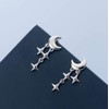 SLUYNZ 925 Sterling Silver Tiny Moon Star Earrings Studs for