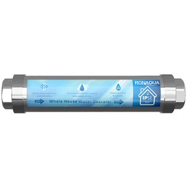 Ronaqua Chemical & Salt Free Scale & Rust Prevention Whole House Water Softener to Correct Problems Caused by Inorganic Groundwater Impurities, No Electricity Required, Helps Avoid Lime Scale Buildup
