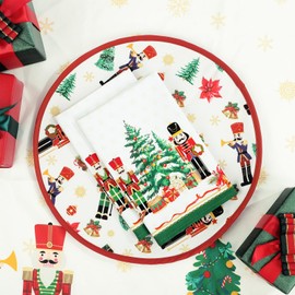 Arquiel Christmas Nutcracker Napkins, 18×18 inch Dinner Cloth Napkins Set of 6, Washable Cotton Soft Absorbent Square Napkins for Dining Kitchen Party Wedding Decoration