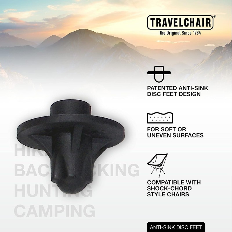 Travel Chair Anti-Sink Disc Feet Set of 4 for Shock