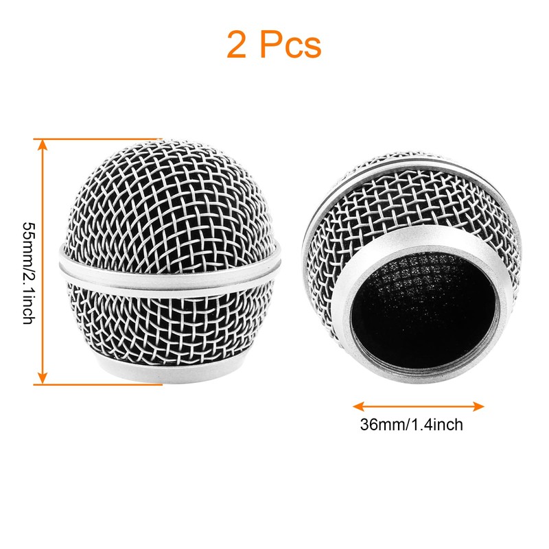 Moicstiy 2 Pcs Microphone Grille Mesh Microphone Ball Head Replacement