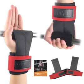 Wrist Straps for Weightlifting, Dual-Layer Leather Lifting Straps for Deadlifts and Powerlifting with Adjustable Neoprene Padded Wrist Wraps Support, Gym Lifting Straps for Men and Women (Pair)