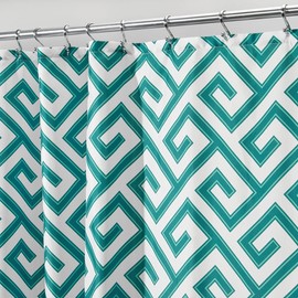 iDesign Athena Fabric Polyester Shower Curtain, 72" x 72" - Teal