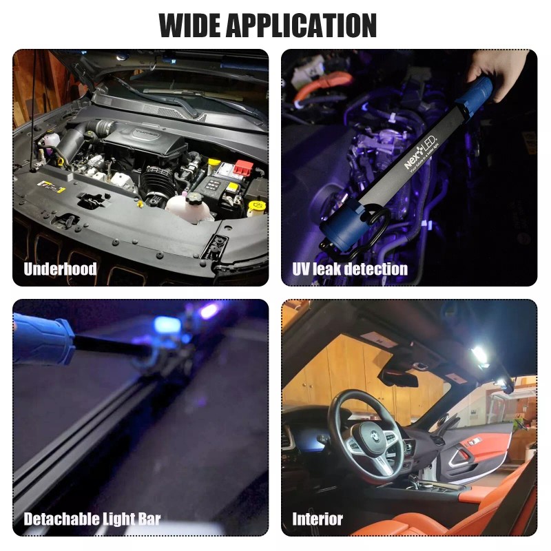NextLED Cordless 2000 Lumen LED Underhood UV Work Light, Detachable