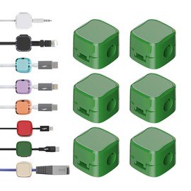 Collenatsy 6PCS Magnetic Cable Clips, Charging Cable Magnetic Cable Organizer Storage Holder, Kabelhalter Selbstklebend, Kabel Organizer Selbstklebend für Schreibtisch, Nachttisch, Ladekabeln
