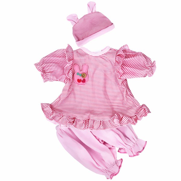 Pedolltree Reborn Baby Doll Clothes 22 inches Girl Reborn Dolls Matching Clothing 3 pcs Sets for 20-23" Newborn Doll Accessories Outfit