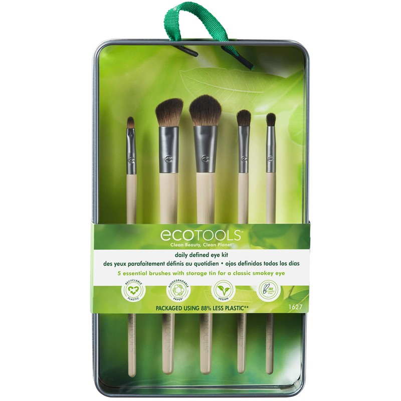 EcoTools Daily Defined Eye Makeup Brush Kit, Travel Friendly, Versatile