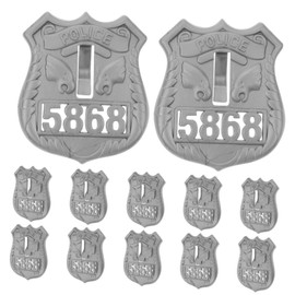 Abaodam 20PCS Vivid Police Badge Decoration Set Cosplay Accessories for Parties Role Play Stage Shows Safe Beautiful Police Badge Brooches for Adults