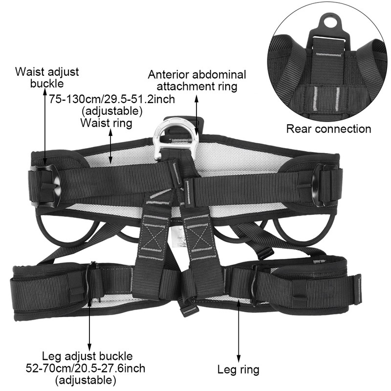 Outdoor Rock Climb Half Body Waist Support Climbing Harness Rappelling
