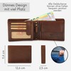 Baur Men's Genuine Leather Wallet with RFID Protection, Landscape Format,