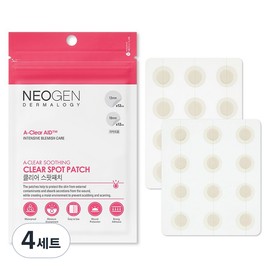 Neogen Dermalogy A Clear Soothing Clear Spot Patch 12mm x 12p + 10mm x 12p Set, 4 Pieces / 네오젠 더마로지 에이 클리어 수딩 클리어 스팟 패치 12mm x 12p + 10mm x 12p 세트, 4개