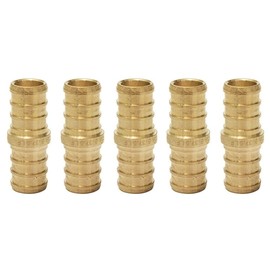 1/2 PEX Coupling Fittings Straight Crimp Brass for PEX Pipe Plumbing Jobs 5 in Pack