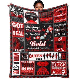 CrimsonEase J1913 Elephant Sorority Blanket DST Throw for African American Sorority Women for Sorority Sisters (60''x80'')
