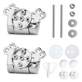 Toilet Seat Attachment - 1 Pair Soft-Close Toilet Seat Hinges Zinc Alloy - Toilet Lid Attachment for Toilet Seat Soft Close Mechanism - Flexible and Robust