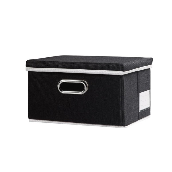 Prandom Storage Boxes with Lids,Collapsible Linen Fabric Storage Box,Decorative Bins,Really