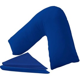 Nutra Nerd V pillow cases covers only - 100% Polycotton V shaped pillowcase cover - Neck & Back Support Orthopaedic Pregnancy Nursing V shape Pillow case cover only | Envelope Closure (Royal Blue)