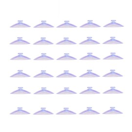 GDQLCNXB 30mm/1.18" Suction Cups for Glass Table Tops, Rubber Transparent Anti-Collision Sucker Pad Without Hooks for Home Decoration 30 Pcs