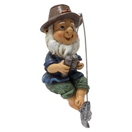 Milisten 1pc Pond Landscape Ornaments Pond Gnome Figurine Garden Dwarf Figurine Fishing Gnome for Pond Resin