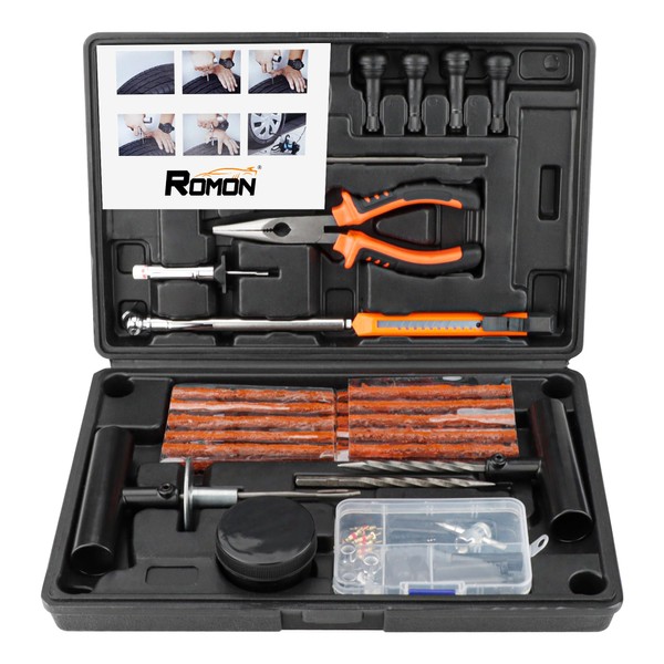 Tire Repair Kit for Car, Motorcycle, 106 Pcs Universal Heavy