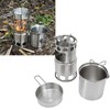 Stainless Steel Cookware Set Portable Camping Stove Cooking Pot Set