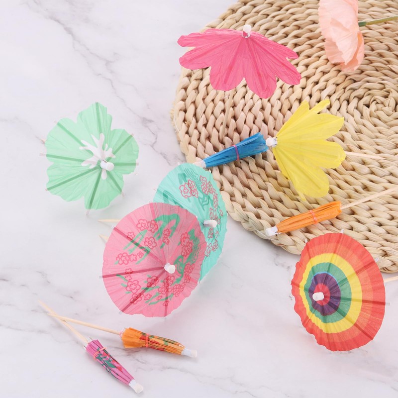 MECCANIXITY 25 Pcs Mini Drink Umbrellas Cocktail,3.9 Inch Cocktail Picks