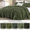 Chezmoi Collection Corduroy Queen Quilt Set Olive Green, 3-Piece Luxury