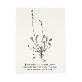 Sugarboo Botanical Paper Prints: 16x12 “Your Mind is a Garden” Paper Print - for Bedroom, Kitchen, and Living Space Decor