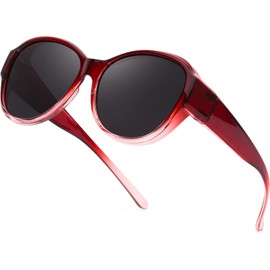 LVIOE Polarised Over Sunglasses Women Men Fit Over Sunglasses Clip On UV400 Protection CAT 3, Butterfly Red