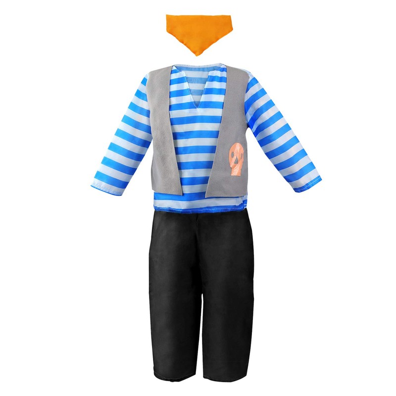 Sinuo Boy's Dress Up Costumes Trunk Set 11pcs, Pirate, Chef,