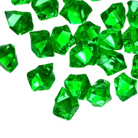 Babenest Acrylic Crushed Ice Rocks, 150 PCS Fake Crystals Plastic Ice Cubes Diamonds Gems for Vase Fillers, Home Decoration, Table Scatter, Event, Wedding, Arts & Crafts (Green)