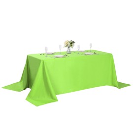 Rectangle Tablecloth 90x132 inch Washable Polyester Fabric Table Cloth for Wedding Party Dining Banquet Decoration（90x132, Apple Green）