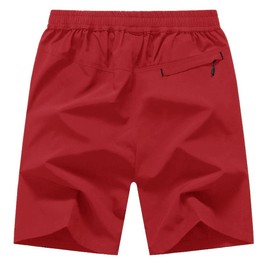 Rdruko Men's Quick Dry Running Shorts Lightweight Sports Athletic Shorts(Red, US XXL)