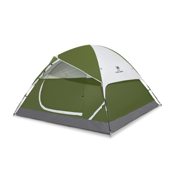 CAMEL CROWN 2/3/4/5 Person Camping Dome Tent, Waterproof,Spacious, Lightweight Portable Backpacking Tent for Outdoor Camping/Hiking (3/4 Person, Green-2)