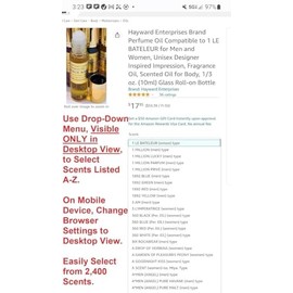 Hayward Enterprises HYWD Enterprises Perfume Oil Compatible to FEAR..LESS for women, Fragrance Rendition, Eau de Parfum, 1/3 oz. (10ml) Glass Roll on