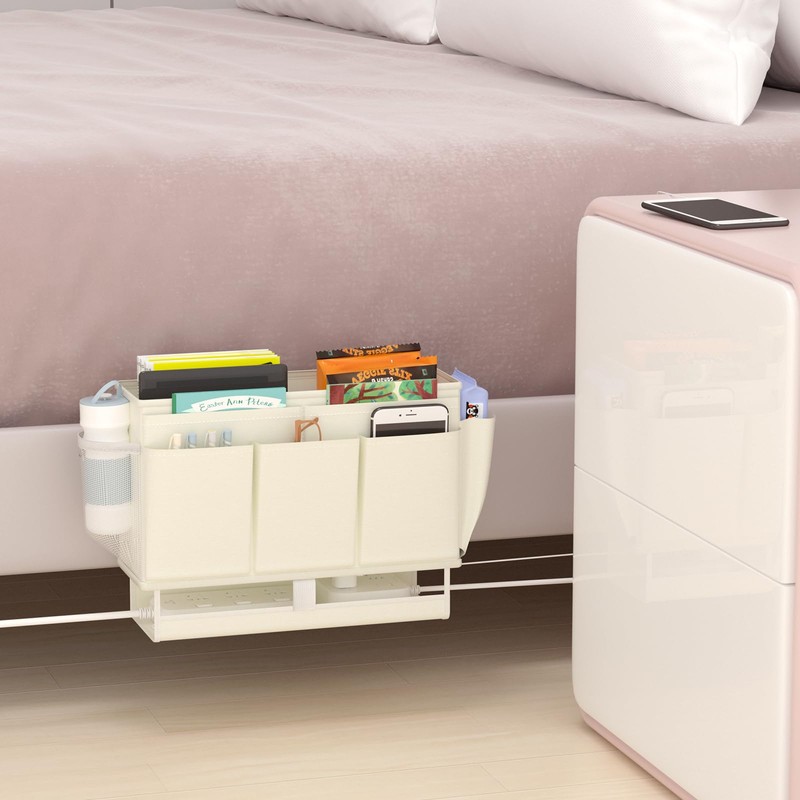 Frjjthchy Bedside Caddy Bedside Organizer,Bed Caddy with 11 Pockets and