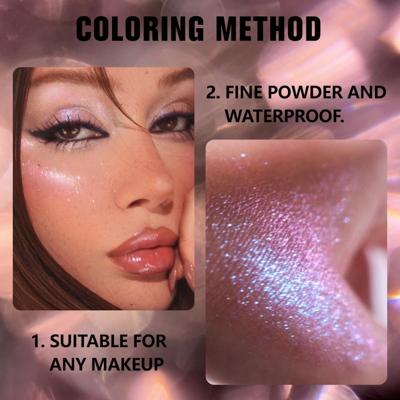 Single Eyeshadow Makeup, Mauve Green Blue Powder Shimmer Eye Shadow