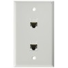 RiteAV 1 Gang 2 Port Cat5e Wall Plate - White