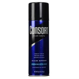Consort For Men Hair Spray Unscented Extra Hold 8.30 oz (Pack of 4)