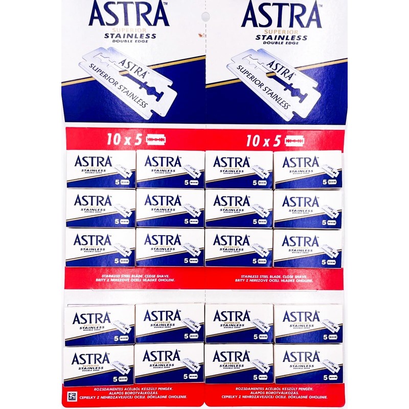 Razor Blades Club - Astra Stainless Rasierklingen, 100 Stück