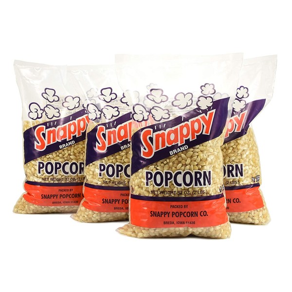 Snappy White Popcorn Kernels, 2lb Bags, 4 Pack