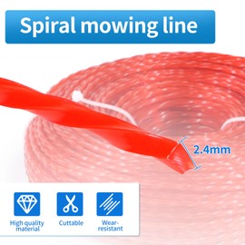 SWAWIS Brush Cutter Thread Trimmer Line 2.4 mm x 100 m Twist Grass Trimmer Brush Cutter Thread for Grass Trimmer Brush Cutter Line for Brush Cutter for Weed Grass Yard Garden