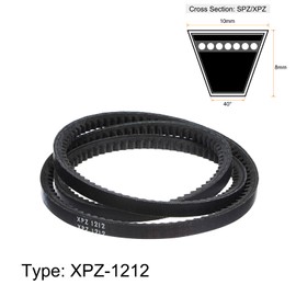 sourcing map XPZ1212 V-Belt Drive Belt 1212 mm Pitch Length Rubber for Power Transmission