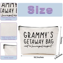 Grammy Gifts Grandma Gifts Grandma Gift Ideas Makeup Bag Grandma Birthday Gifts Cosmetic Bag Toiletry Bag Zipper Pouch First Grandma Gift for Mimi Sister Women Her Birthday Christmas Grandparents Day