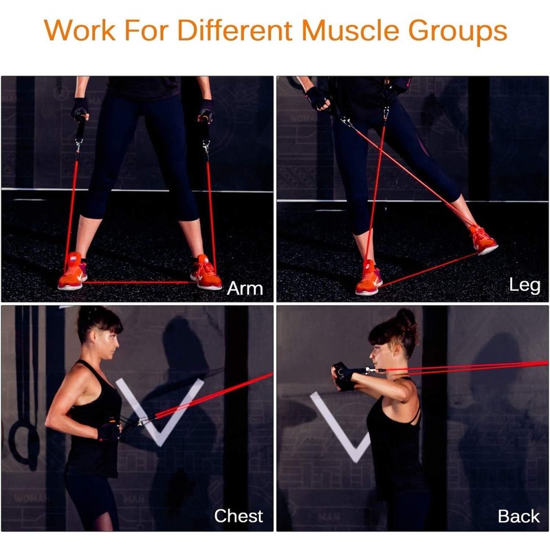 himaly Bands Set with Handle 10-150lbs Levels Strength Exercise Band