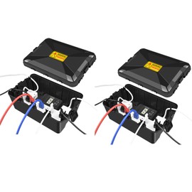 NineLeaf Large Waterproof Outdoor Electrical Box (12.5 x 8.5 x 5 Inch), IP54 Extension Cord Cover with 7 Cable Entries, Plug and Outlet Protector for Garden Holiday Lights, Black,2PK