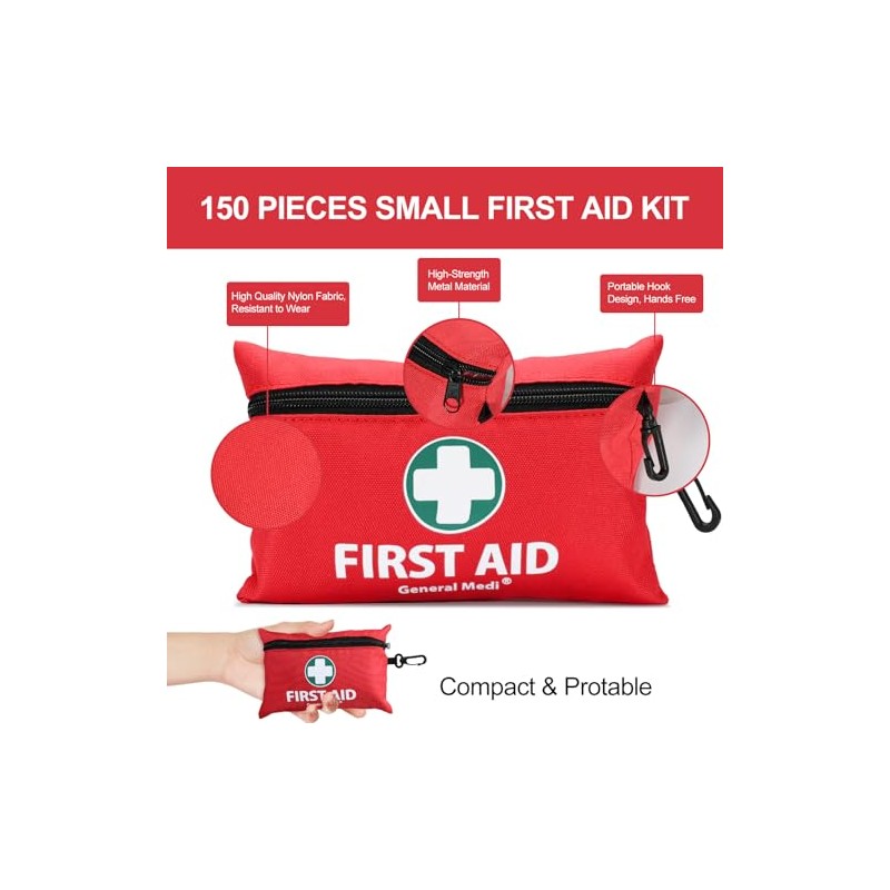 General Medi Mini First Aid Kit, 150 Piece Small First