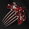 Lurrose Flower Bride Hair Side Comb Rhinestone Bridal Comb Barrette