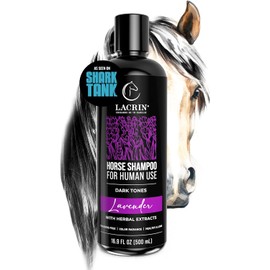 Shampoo Lacrin Lavanda. Shampoo de caballo para uso humano. Crecimiento, evita la caída y brillo. Cabello obscuro