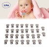 30pcs Metal Round Pacifier Clips for Toddler Rust Prevention Electroplated